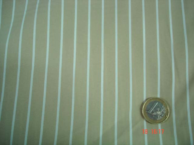 coton rayé blanc/beige vendu au m(K503)