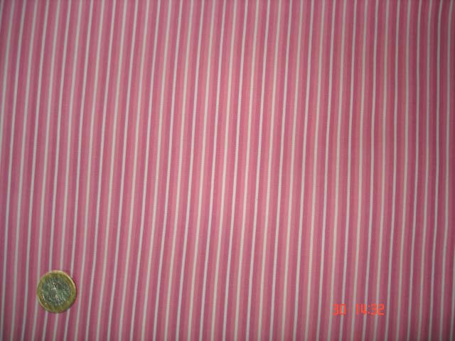 Tissu coton rayé rose vendu au m( H84)