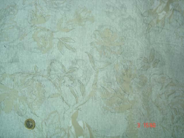 Tissu coton blanc/fleuri vendu au m (H 156)