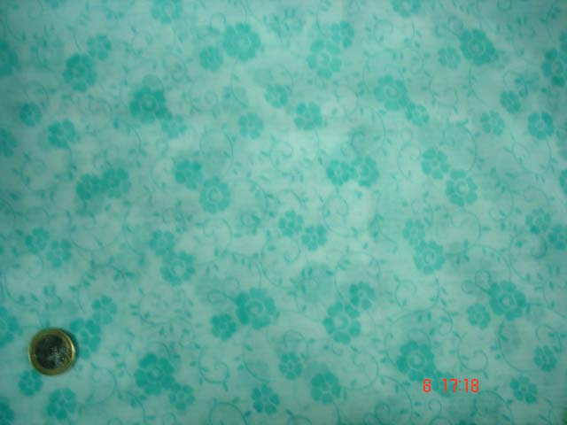 100%polyester fleuri turquoise/blanc 1.60x1.50m (m25)