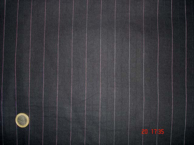 polycoton fines rayures blanches/fond noir 1.8x1.5m(m381)