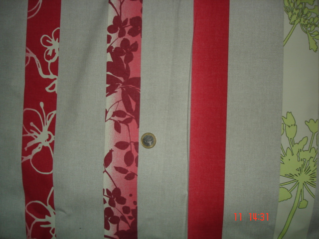 tissu coton occultant fleuri/rayé patchwork vendu au m(P811)