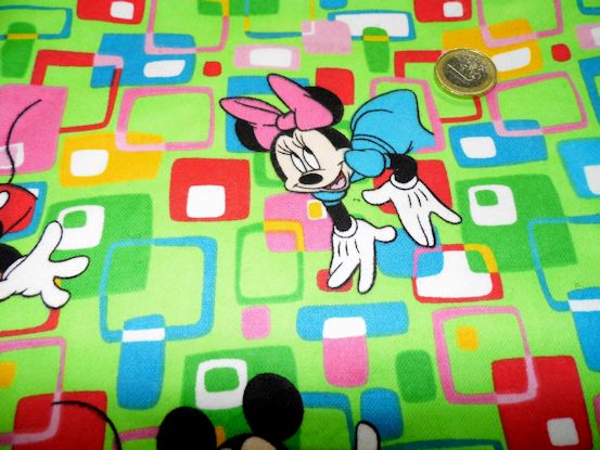 Flannelle de coton Mickey/Mimi 1.8x1.05m(Vo151)