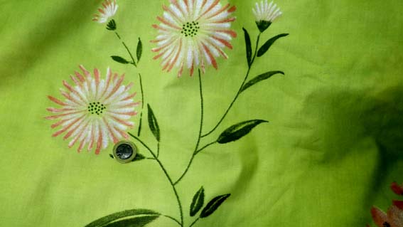 Coton fleuri/vert 5.5x2.6m(Mp427)